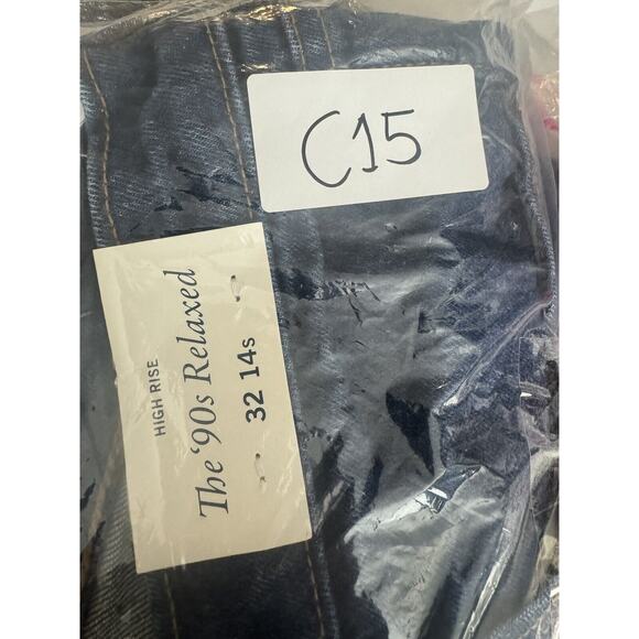 Abercrombie The 90's Straight Ultra High Rise Jeans Dark With Cuff Sz 32 14s New - Picture 12 of 12